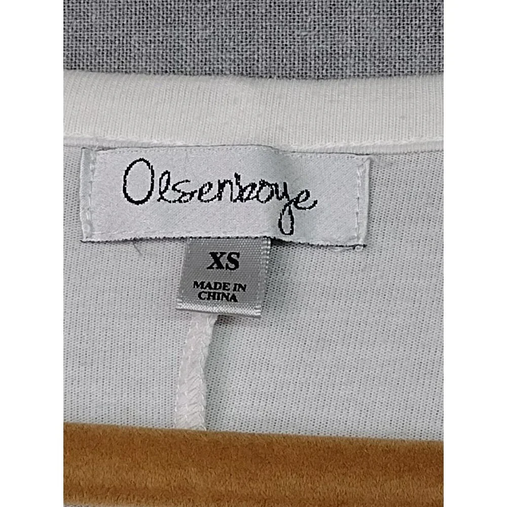 Olsenboye Women's White Lace Trim Short Sleeve Scoop Neck Boho Top XS USED - Picture 2 of 6